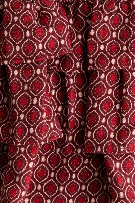 Jupe-short à étages - Bordeaux/motif — photo 3
