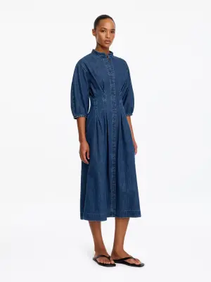 Robe en denim de coton - Bleu — photo 2
