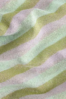 Shimmering tie-back dress - Vert olive/rayé — photo 2