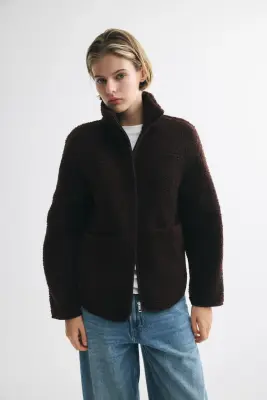 Veste en tissu Teddy bear - Marron foncé — photo 2