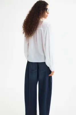 Blouse avec dentelle - Blanc — photo 2