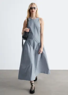 Robe midi évasée - Gris clair — photo 1