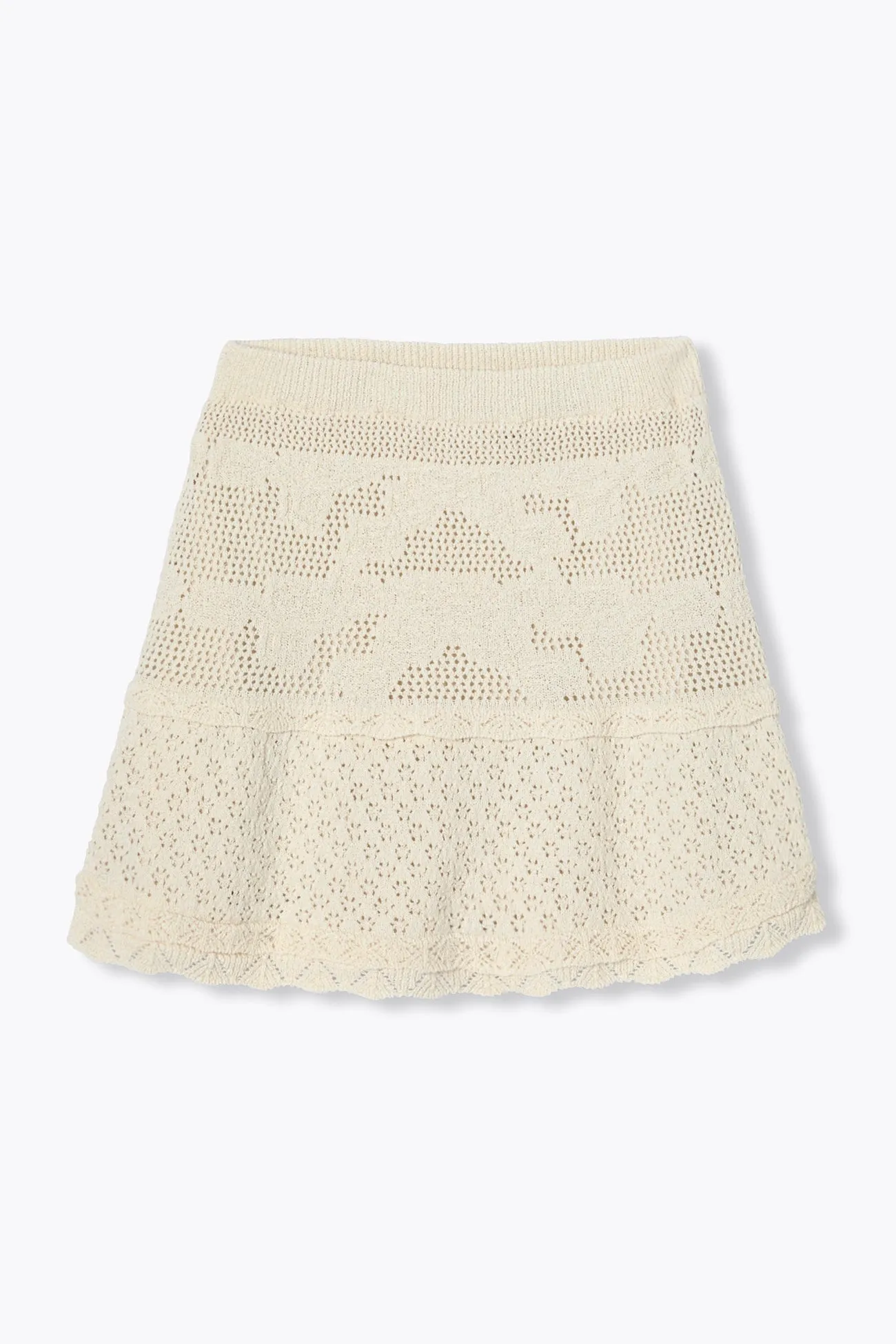 Jupe courte en maille ajourée