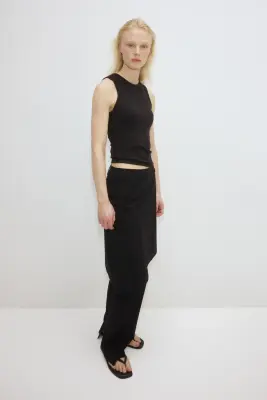 Débardeur côtelé Cooling Slim Fit - Noir — photo 4