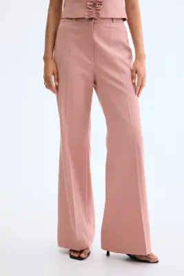 Pantalon évasé en twill - Rose ancien — photo 2