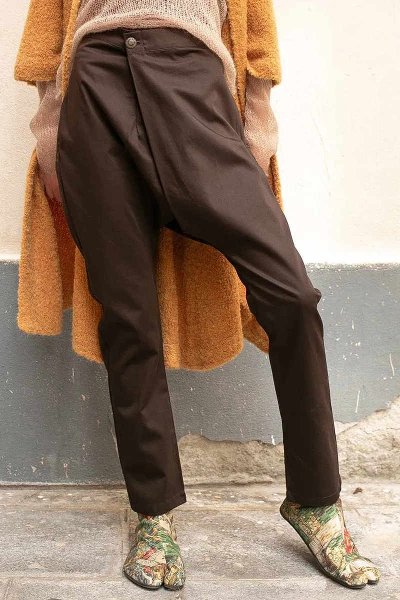 Sarouel slim pants croisé coton