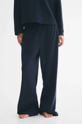 Pantalon jogger à jambes droites - Bleu marine — photo 1
