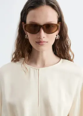 Blouse en lin avec taille à smocks - Écru — photo 2