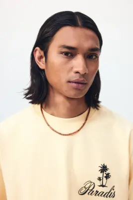 T-shirt imprimé Relaxed Fit en coton - Jaune clair/Paradis — photo 2