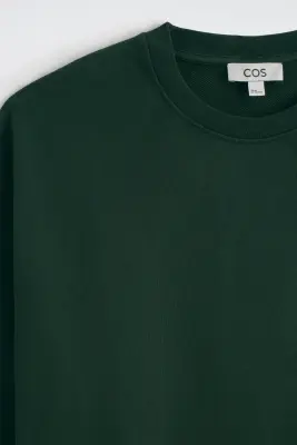 SWEAT EN COTON DÉLAVÉ - VERT FONCÉ — photo 5