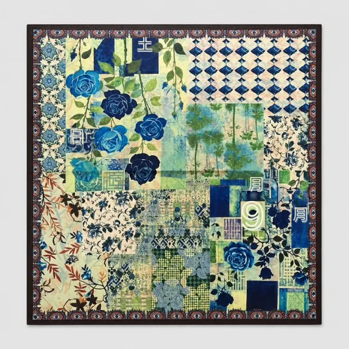 Carré Roses Bleues