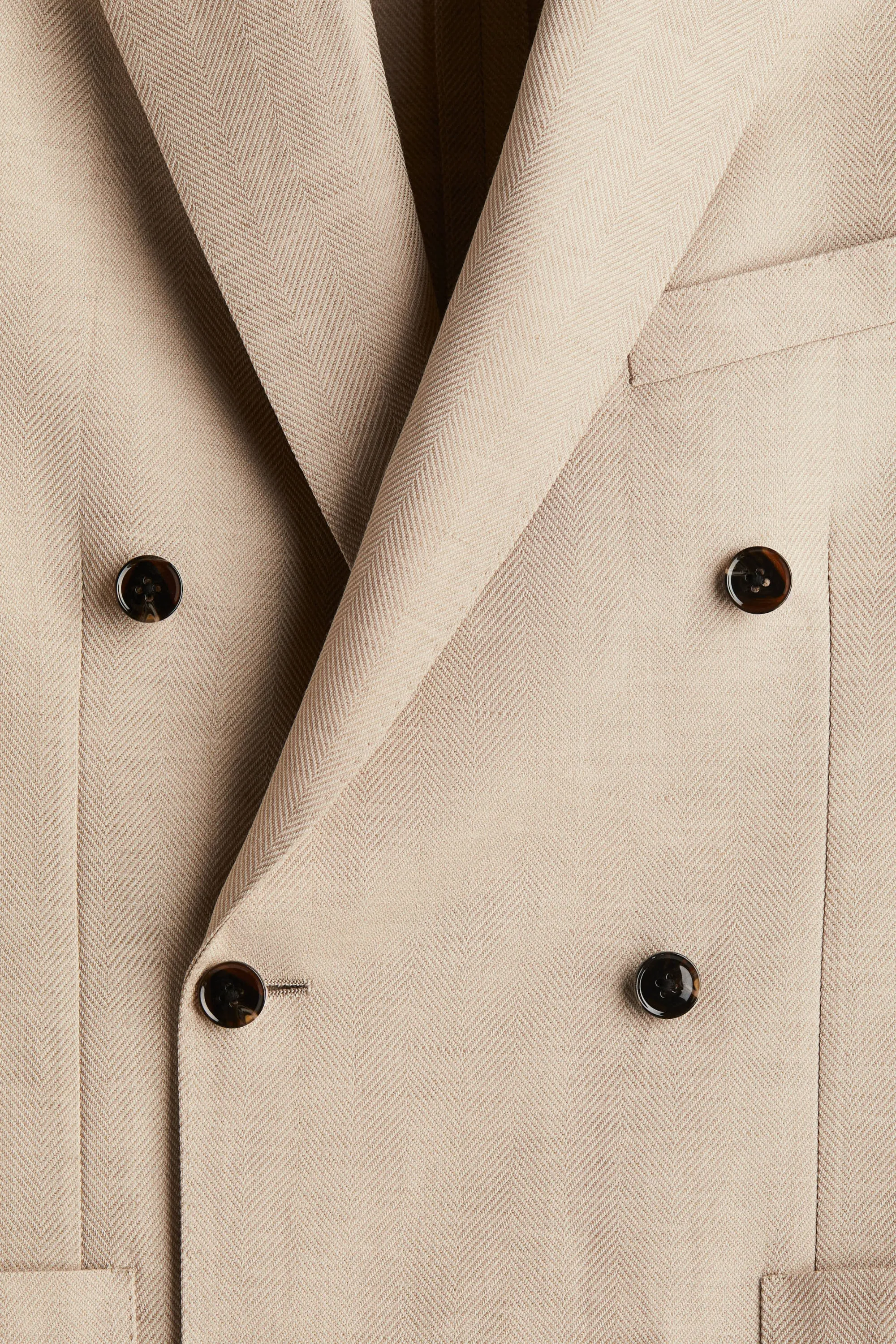 Veste croisée Regular Fit en laine mélangée - Beige