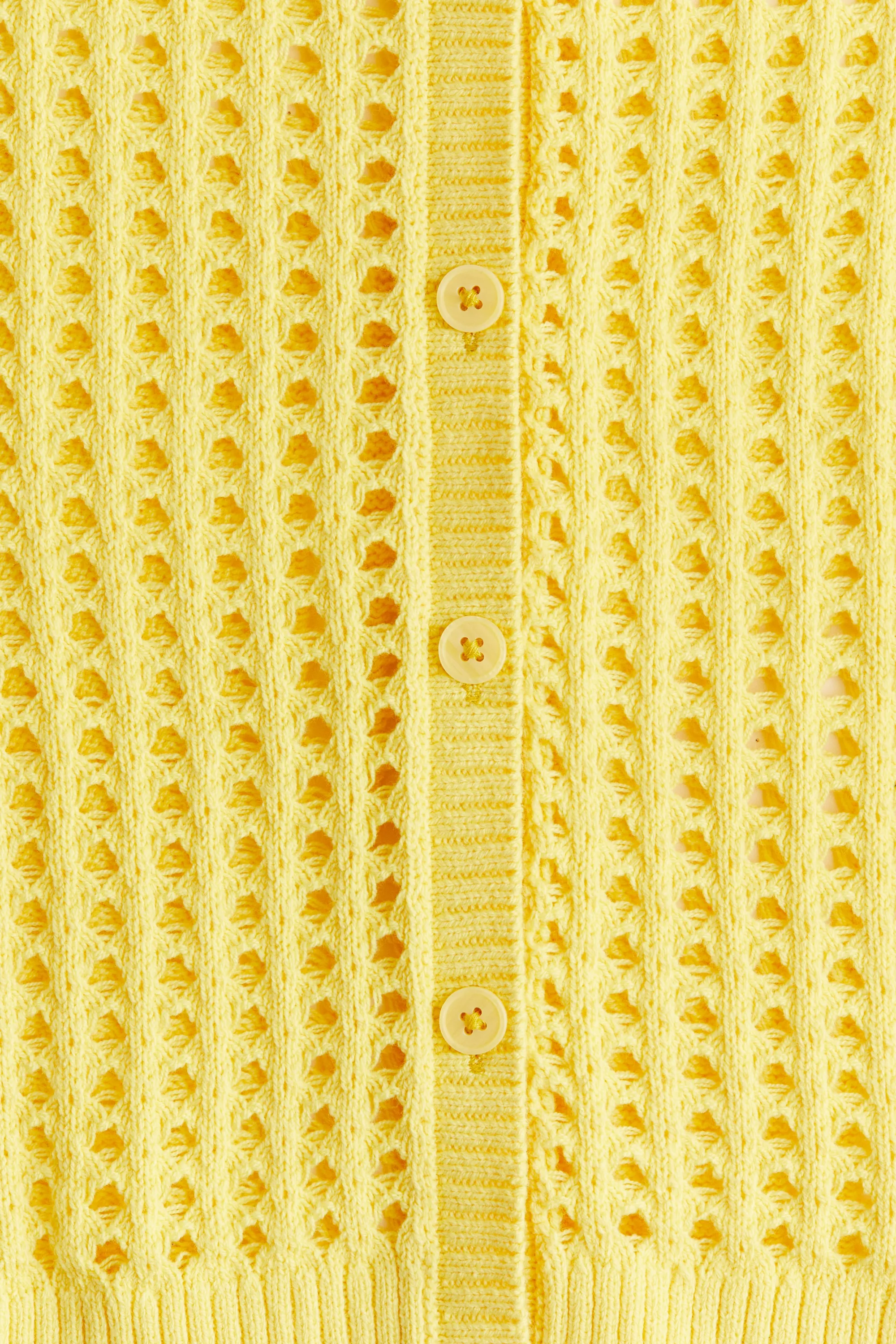 Gilet en maille ajourée - Jaune