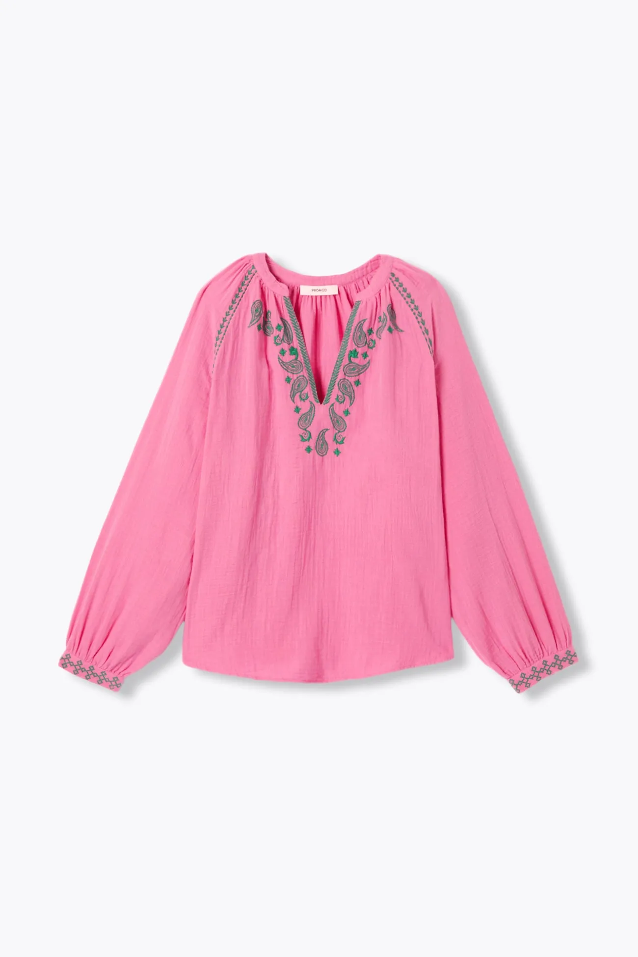 Blouse brodée gaze de coton