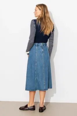 Jupe midi évasée en jean Femme — photo 4