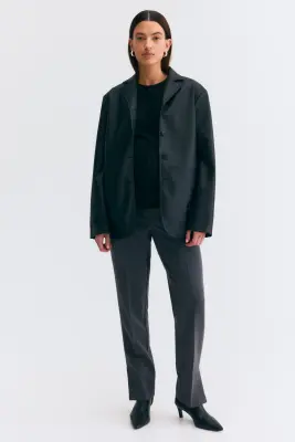MAMA Pantalon avec fente en bas de jambe - Gris foncé — photo 1