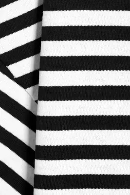 T-SHIRT COUPE AMPLE - Rayé Blanc/Noir — photo 4