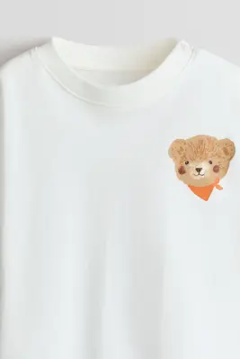 Lot de 5 T-shirts en coton - Bleu foncé/nounours — photo 1