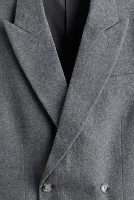 Veste Relaxed Fit en laine mélangée - Gris — photo 2