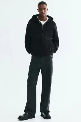 Veste à capuche zippée Oversized Fit - Noir — photo 2