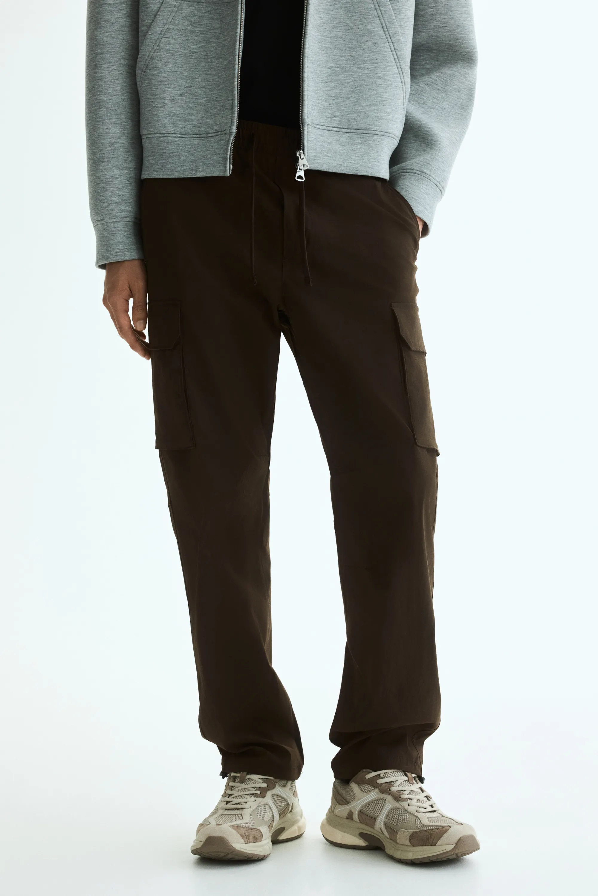 Pantalon cargo Regular Fit - Vert kaki foncé