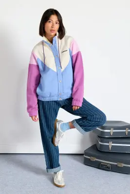 Veste femme Laura bleu colorblock – Perpète — photo 2