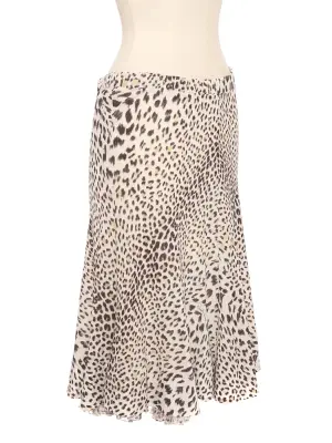 Jupe fluide en mousseline de soie blanc imprimé léopard Prix boutique 1850€ Taille 36 — photo 5
