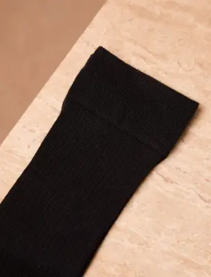 Chaussettes côtelées - Noir — photo 3