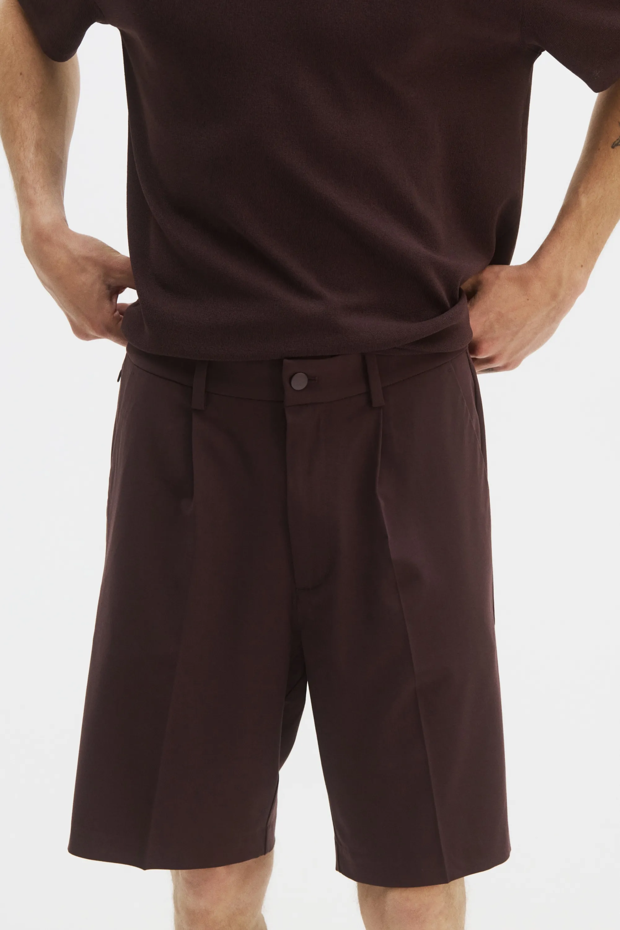 Short Four-way Stretch Loose Fit - Marron foncé
