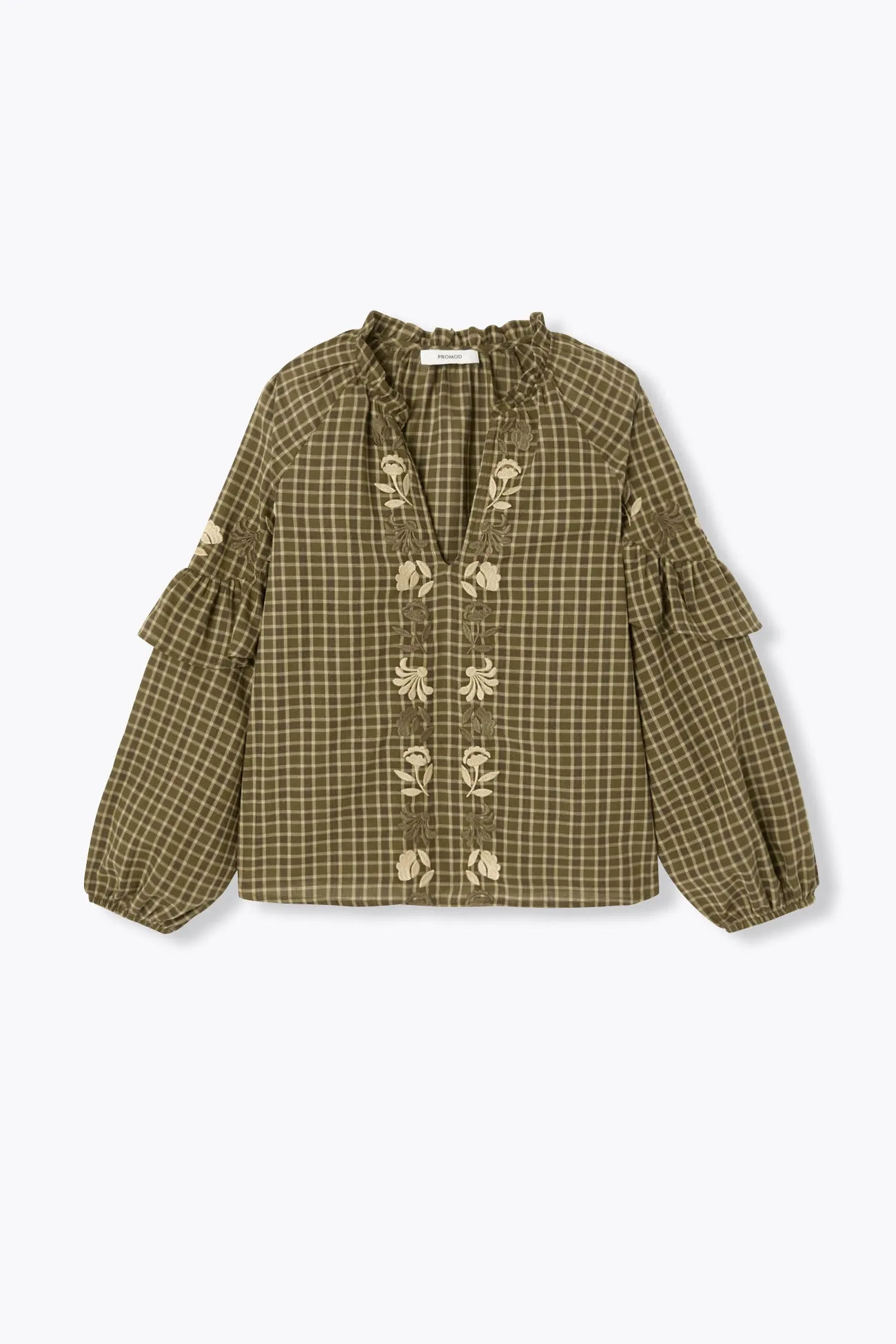Blouse brodée à volants Femme