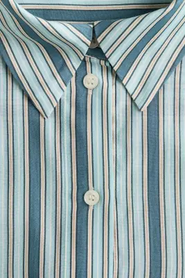 Chemise oversize - Bleu moyen ancien/rayé — photo 3