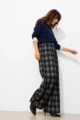 Pantalon large à carreaux — photo 4