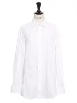 Chemise manches longues en coton blanc Prix boutique 550€ Taille M — photo 1