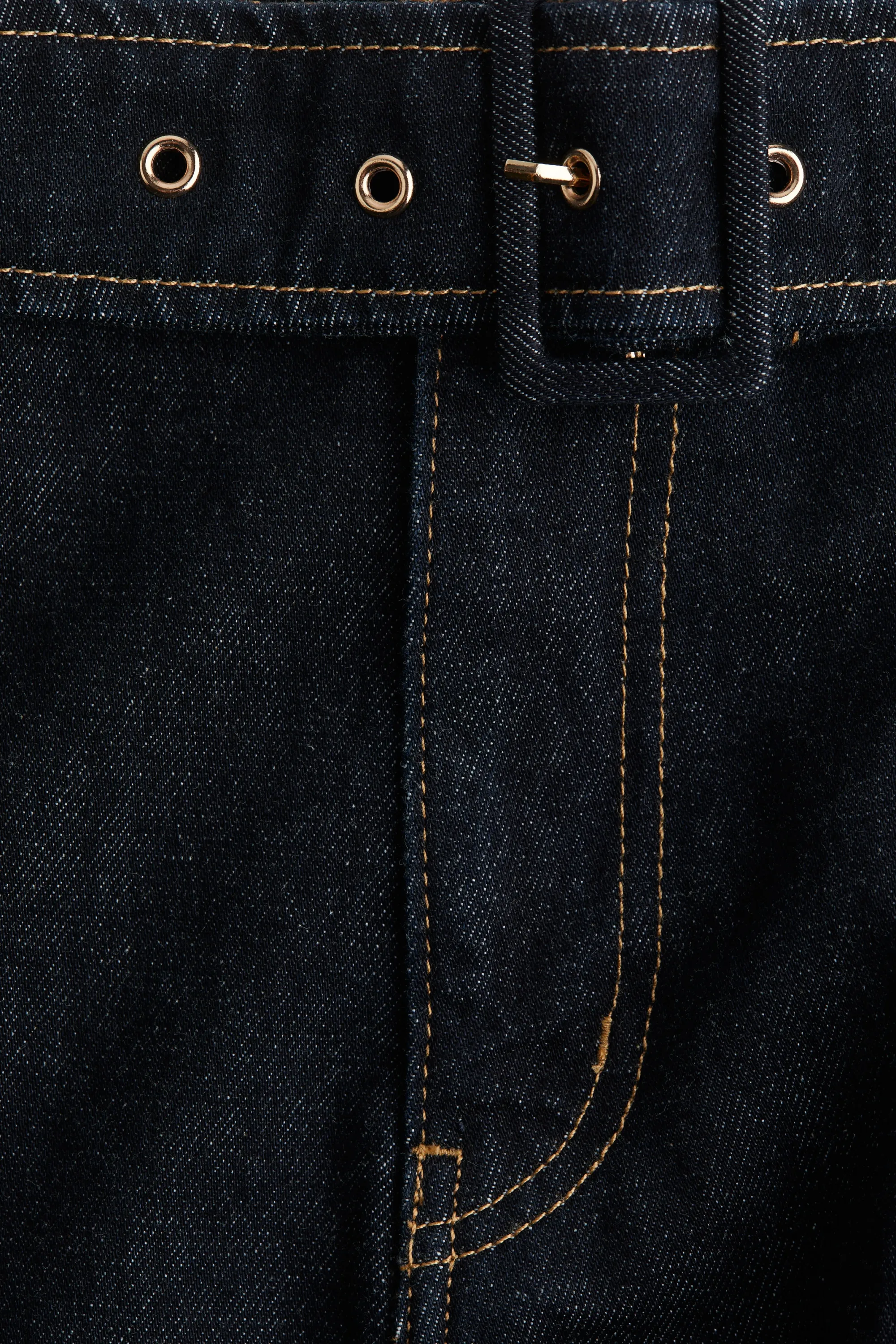 Jupe trapèze en denim - Bleu denim foncé