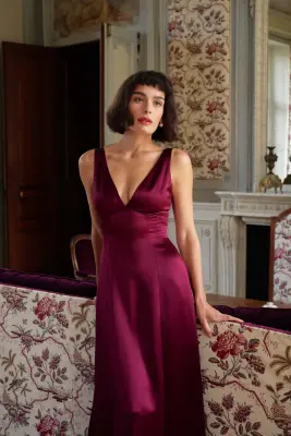 Calista Maxi Dress - Bordeaux — photo 3