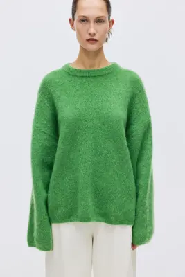 Pull oversize en mohair mélangé - Vert — photo 2