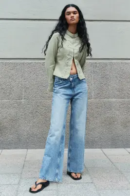 Wide Regular Waist Jeans - Bleu denim clair — photo 2