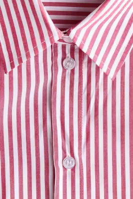 Chemise oversize - Rouge/rayé — photo 4