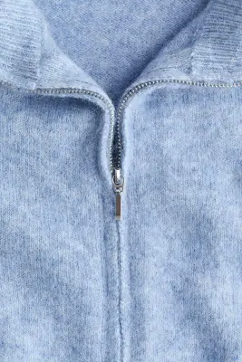 Gilet zippé - Bleu clair chiné — photo 4