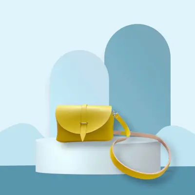 Petit Sac Bandoulière en Cuir Jaune — photo 1