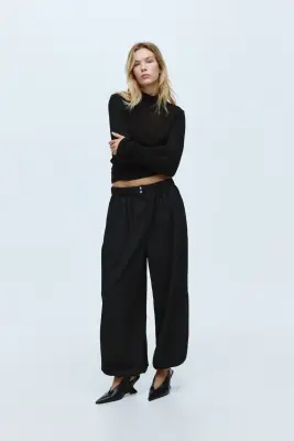 Pantalon à jambes ballon - Noir — photo 2