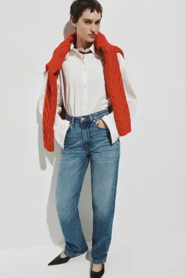 Straight High Jeans - Bleu denim délavé — photo 1