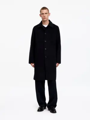 Manteau en laine double face - Bleu foncé — photo 4