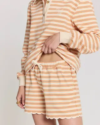 Short Tao rayures orange, bleu et écru — photo 1