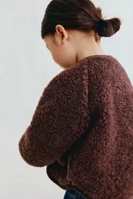 Veste en tissu Teddy bear - Marron — photo 3
