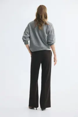 Pantalon bootcut - Marron/motif pied-de-poule — photo 3