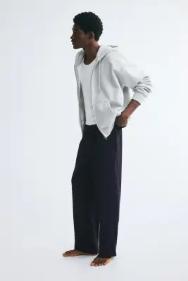 Pantalon Relaxed Fit en jersey - Bleu marine — photo 3