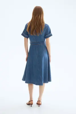 Robe chemise en denim - Bleu denim — photo 4