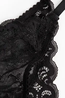 Culotte Brazilian Tanga en dentelle - Noir — photo 3