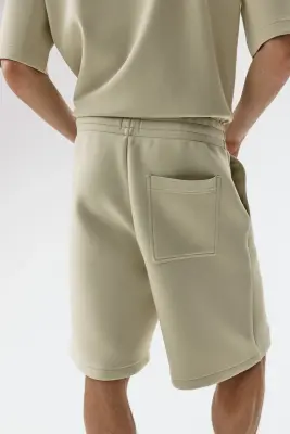 Short Relaxed Fit en scuba - Vert ancien clair — photo 4